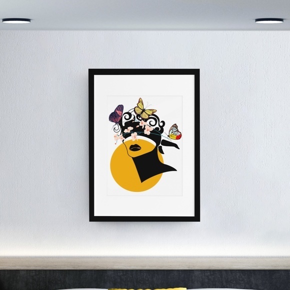 Modern Wall Art Print Butterfly Girl Unframed - Picture 8 of 12